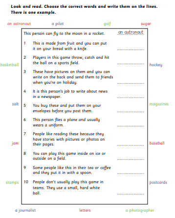 Reading and Writing Part 1